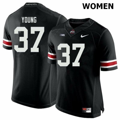 NCAA Ohio State Buckeyes Women's #37 Craig Young Black Nike Football College Jersey GWD4045YF